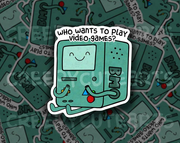 Robot Video Games | Vinyl Sticker | Fan Art | Adventure | Cartoon