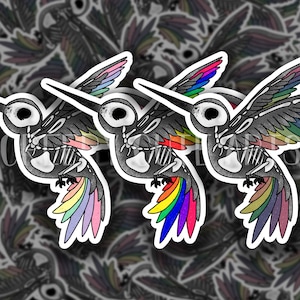 Skeletal Hummingbird Custom Flags | LGTBQ Pride | Vinyl Sticker