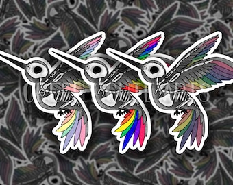 Skeletal Hummingbird Custom Flags | LGTBQ Pride | Vinyl Sticker