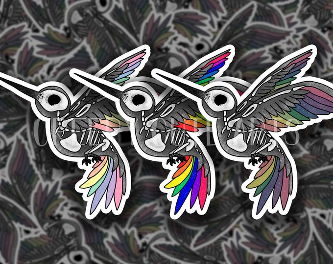 Skeletal Hummingbird Custom Flags | LGTBQ Pride | Vinyl Sticker