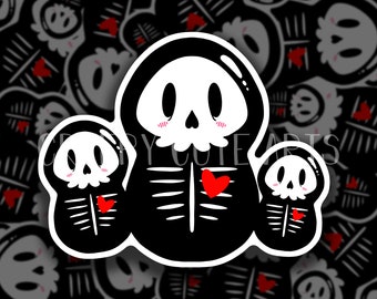 Creepy Skeleton Nesting Dolls Sticker | Weatherproof Vinyl