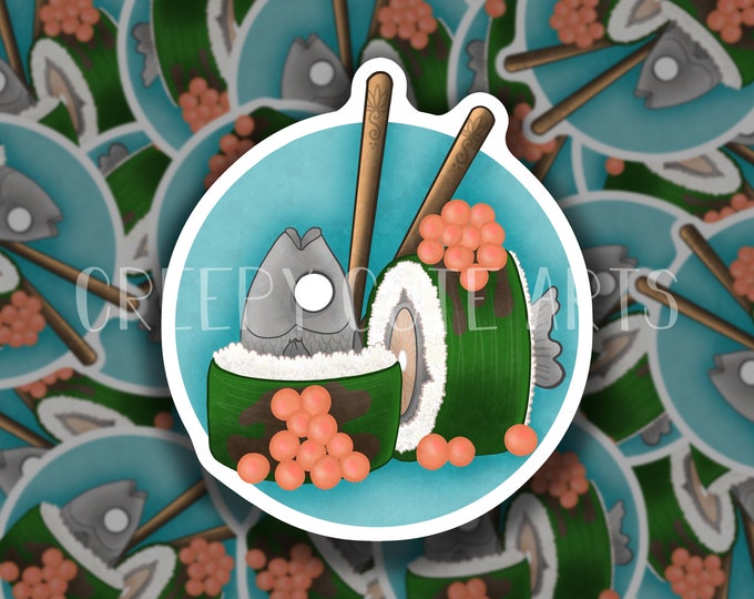 Sushi Fish | Vinyl Sticker | Creepy Cute Food