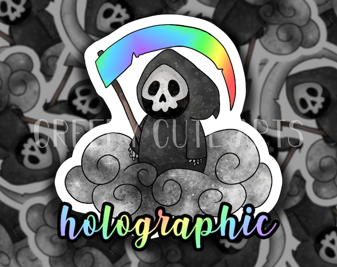 Grim Reaper Death Cloud | Vinyl Sticker | Holographic | Water Proof