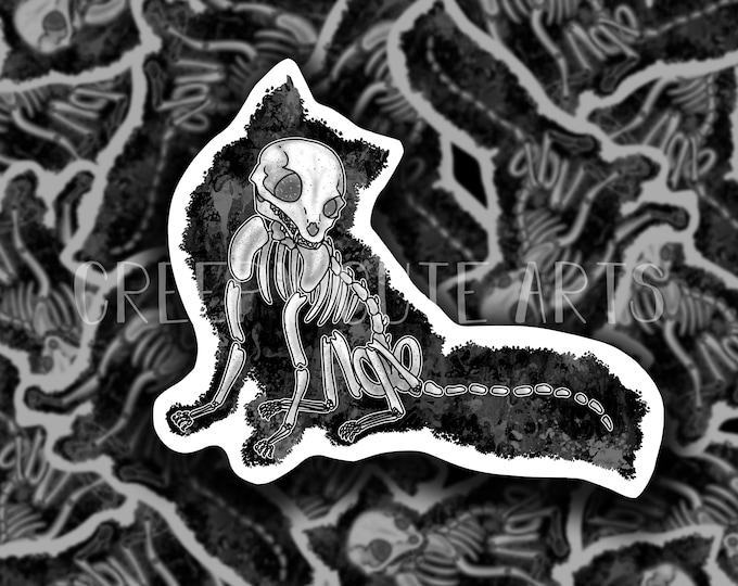 Fox Skeleton | Mirror Bones | Vinyl Sticker | Cute Nature Animal