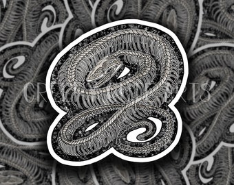 Snake Skeleton Sticker | Waterproof Vinyl Animal Decal