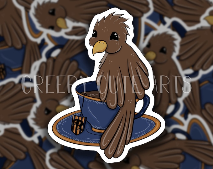 Eagle Tea Cup | Vinyl Sticker | Mascot School | Blue