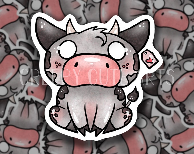 Cute Cow | Vinyl Glossy Sticker | Ranch Animal