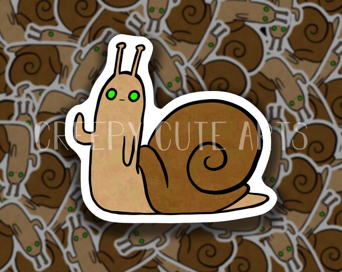 Waving Snail | Vinyl Sticker | Adventure Fan Art | Cartoon