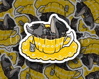 Badger Tea Cup | Vinyl Sticker | Mascot School