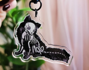 Skeleton Fox | Acrylic Keychain | Creepy Animal | Double Sided