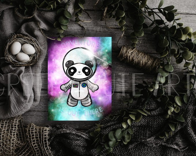 Space Panda | 5x7 Art Print | unframed