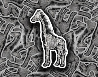 Giraffe Skeleton | Vinyl Sticker | Water Proof