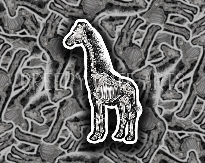 Giraffe Skeleton | Vinyl Sticker | Water Proof