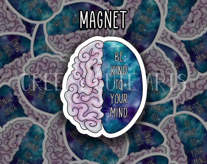 Kind To Your Mind DEFECTIVE | Refrigerator Magnet | Fridge Art | Kitchen | Office Gift | Cute Creepy | Car Removable | Edgy | Mental Health
