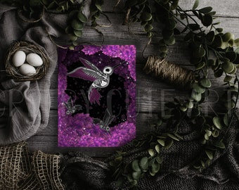 Skeleton Hummingbirds | 5x7 Art Print | unframed