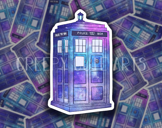 Galaxy Police Box | Vinyl Sticker | Fan Art | Time and Space