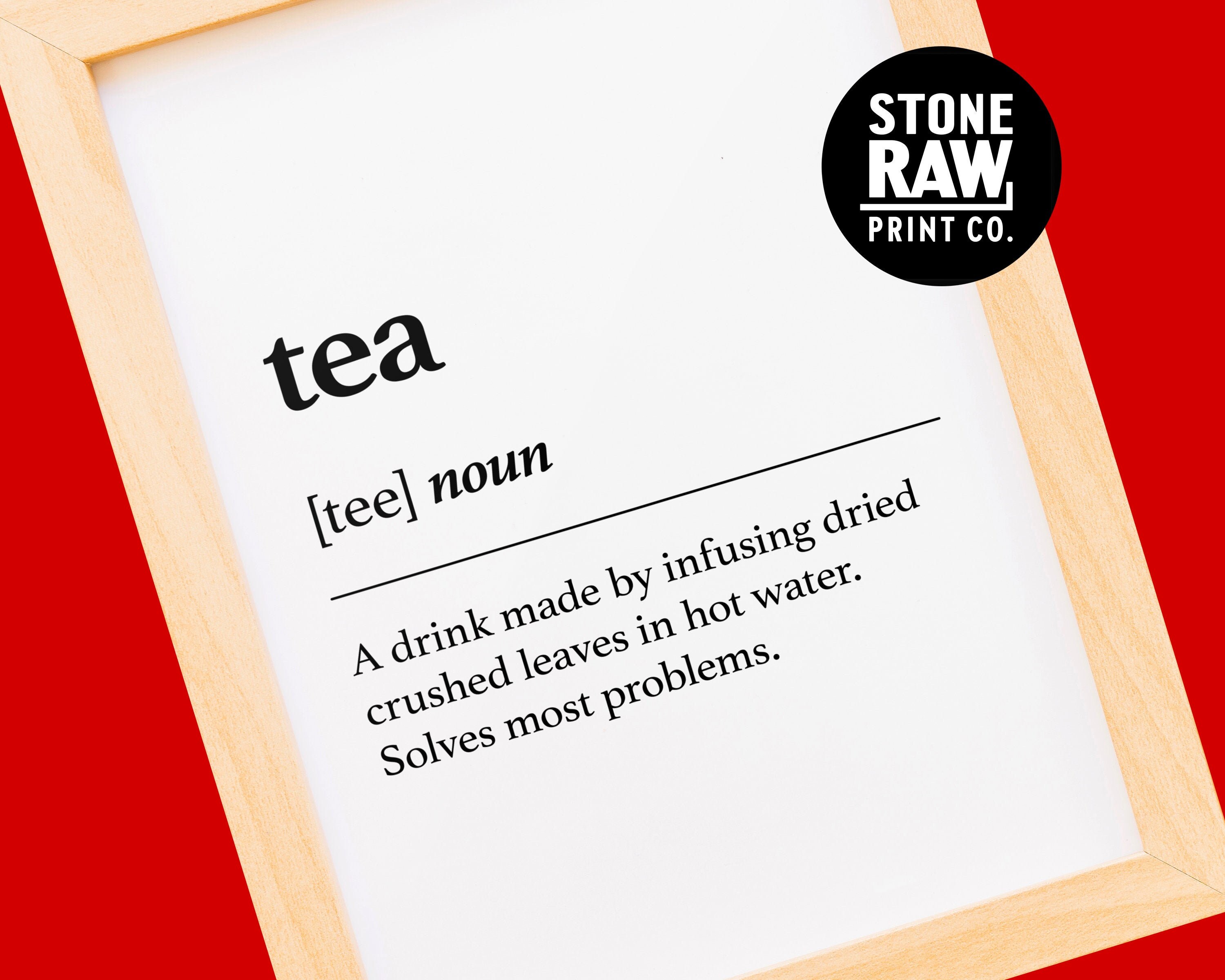 TEA Definition Poster Print Black Minimal Wall Art Print Etsy