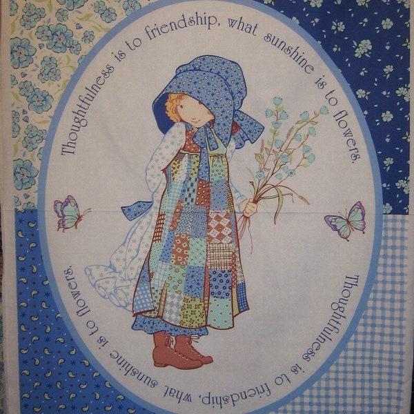 Holly hobbie Panel,  Hollie Hobby Spectrix 2014  very rare HTF sweet Holly  Hobbie and friends cotton  fabric spectrix 2014 quilt panel