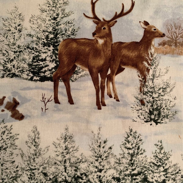 Winter wonderland Northcott winter Deer fabric , baby deer fabric, Deborah  Edwards, sold by the 1/2 yard Deborah Edwards Northcott fabric