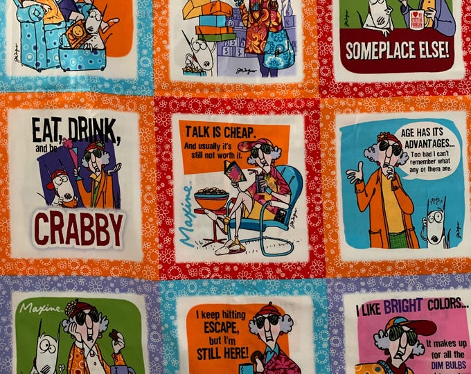 Maxine Fabric,maxine Whimsical Old Lady Cotton 9 Squares Hallmark Funny ...