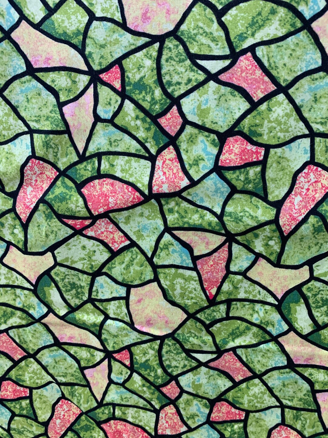 Stonehenge Fabric Stained Glass Pink Green Cotton Quilting Etsy
