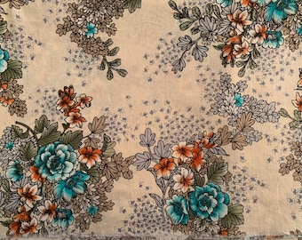 Flowers blue roses fabric kanebo international collection vintage Cotton Blend OOP sold by the yard  prints flowers