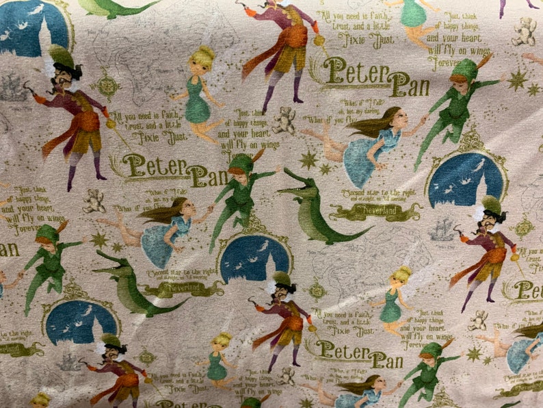 Peter Pan Fabric Peter Pan Stretch Cotton Fabric Vintage Etsy