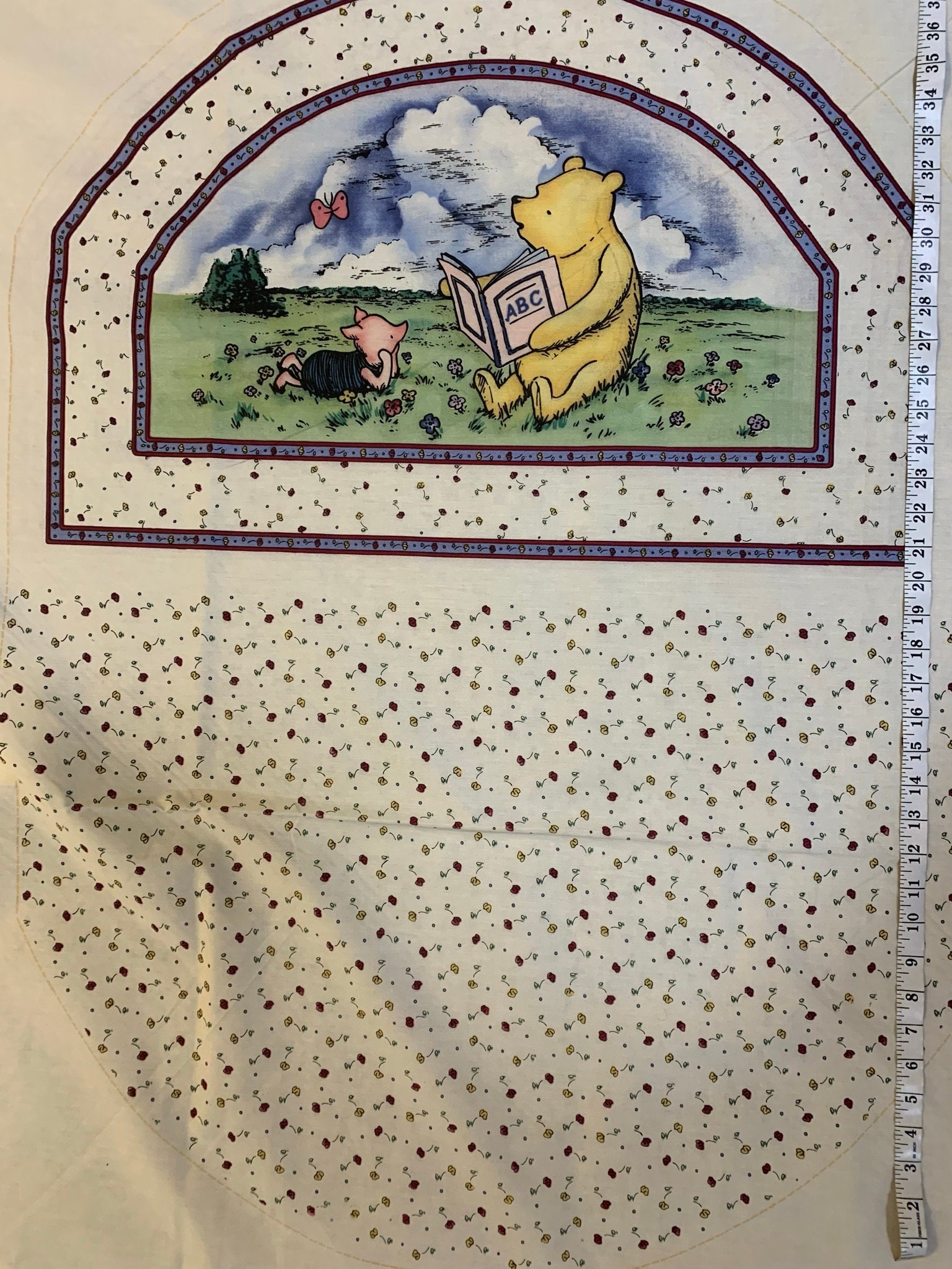 Classic Pooh Fabric, , Winnie the Pool Panel, Vintage Winnie the