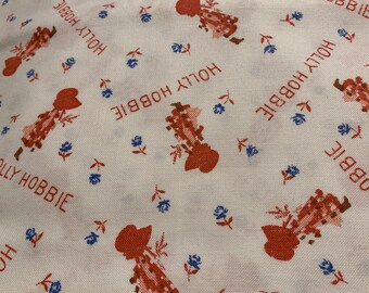 Holly hobbie fabric,  Hollie Hobby cotton fabric vintage by rhe yard  cotton fabric with texture