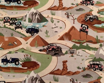 Jeep licensed jeep car automotive cotton fabric  Riley Blake licensed fabric  for Jeep  by the yard