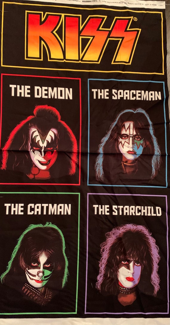 Kiss Fabric Kiss Rock Band Rock and Roll Fabric Cotton Panel Etsy