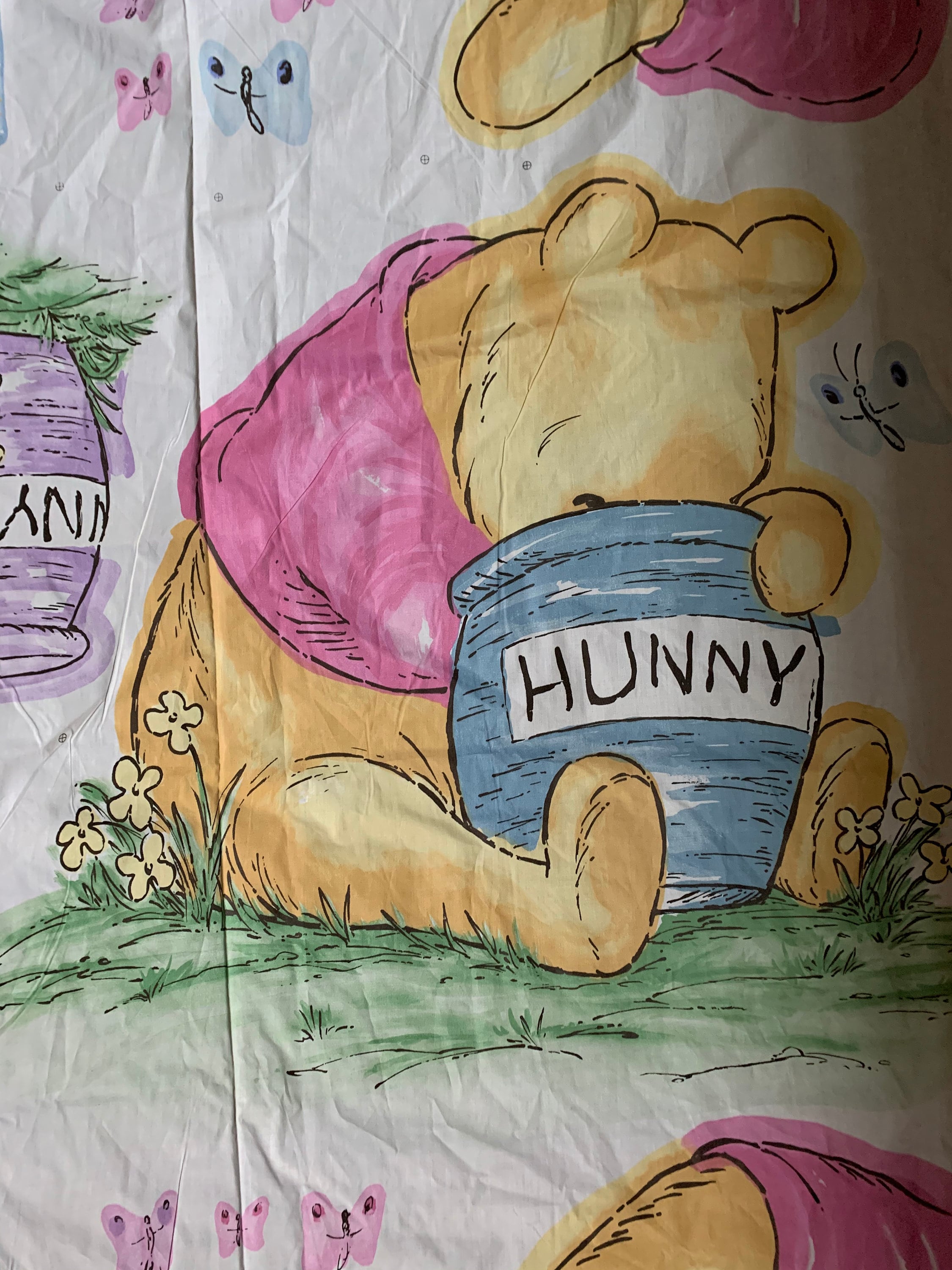 Winnie the Pooh Bear Vintage Cut Out Fabric Panel Honey Pot Etsy