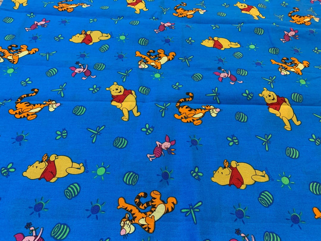 Winnie the Pooh Fabric, Winnie Polycotton Quilting Fabric Classic Pooh