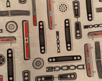 Dodge car dodge automotive cotton fabric Riley  Blake licensed fabric for  Dodge grey last piece 11 inches
