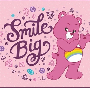 Care Bears  fabric panel, smile big Care Bears. licensed Cotton panel ,    Camelot cotton licensed   fabric full yard quilting  cotton