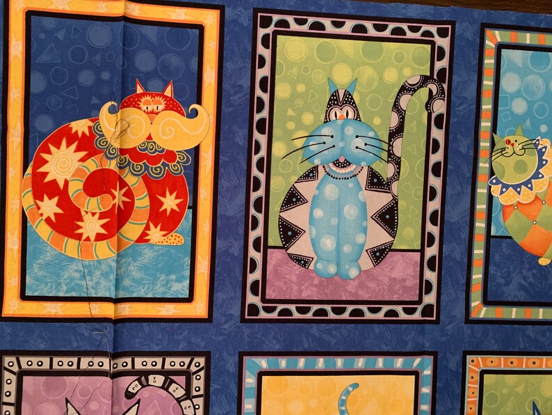 Cat Fabric Panel Cats Meow Bella Lu Cat Panel Cat Cotton - Etsy