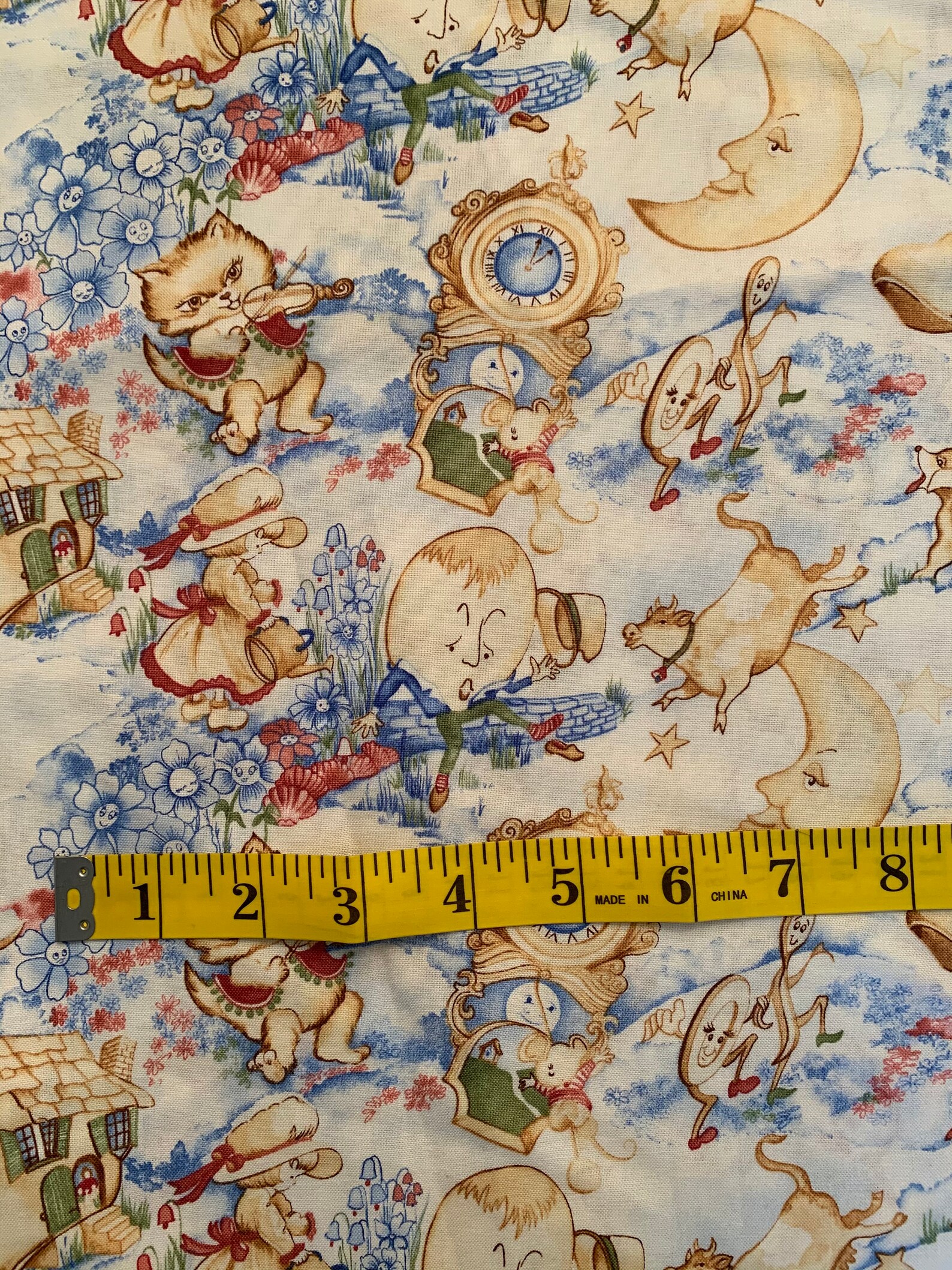 Nursery Rhymes Fabric Childrens Nursery Rhymes Cotton Etsy