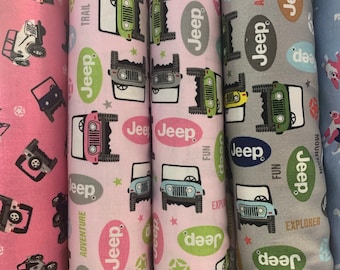 Jeep licensed jeep car automotive cotton fabric    Riley Blake licensed fabric   for Jeep by the full yard