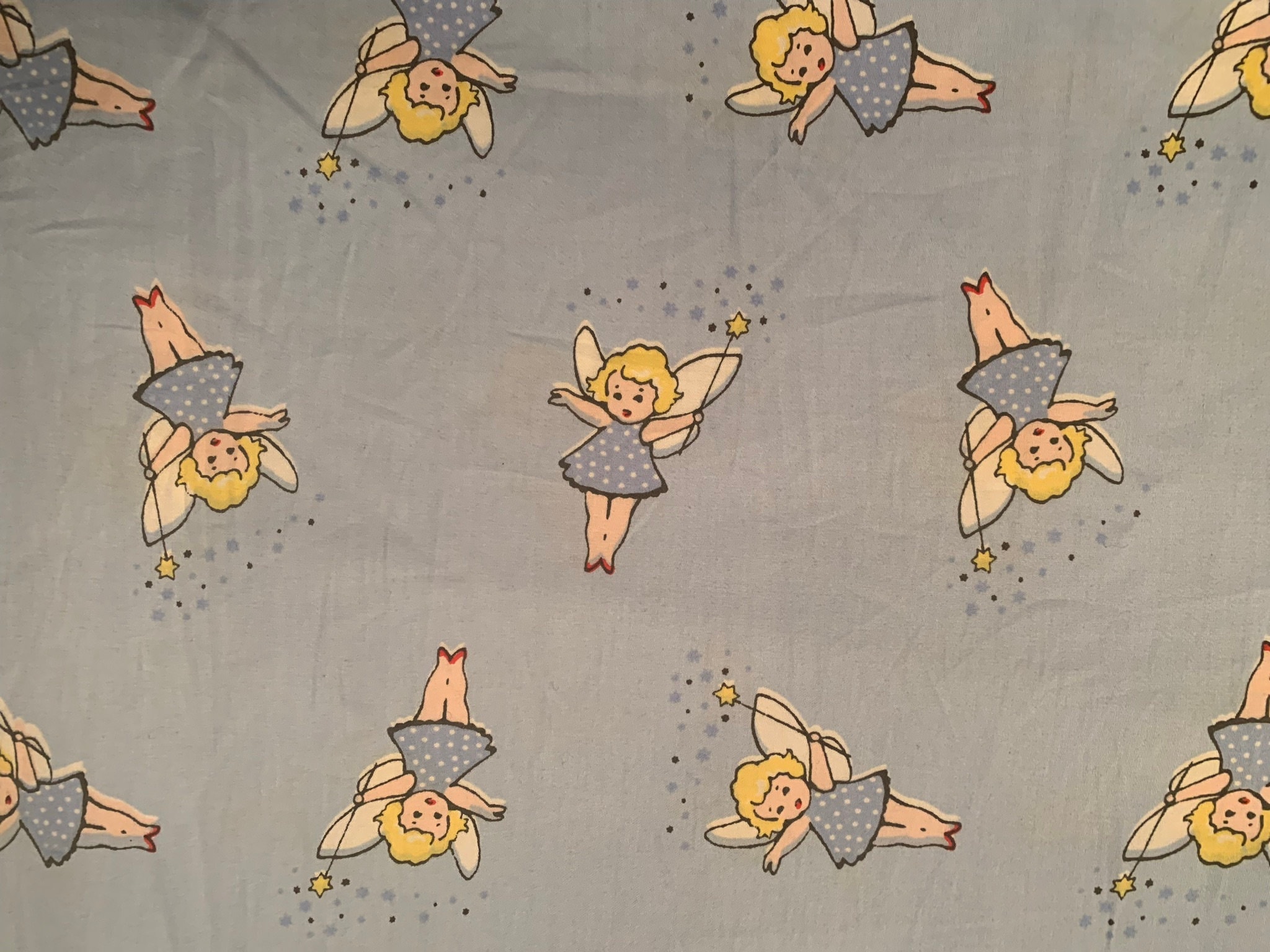 Fairy girl fabric, Fairy baby girl cotton fabric baby girl silky Cotton fabric  HTF beautiful little girl fabric by the yard