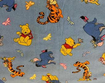 Winnie the Pooh fabric, Winnie quilting fabric Classic Pooh ,Winnie the Pooh vintage OOP  fabric by the yard