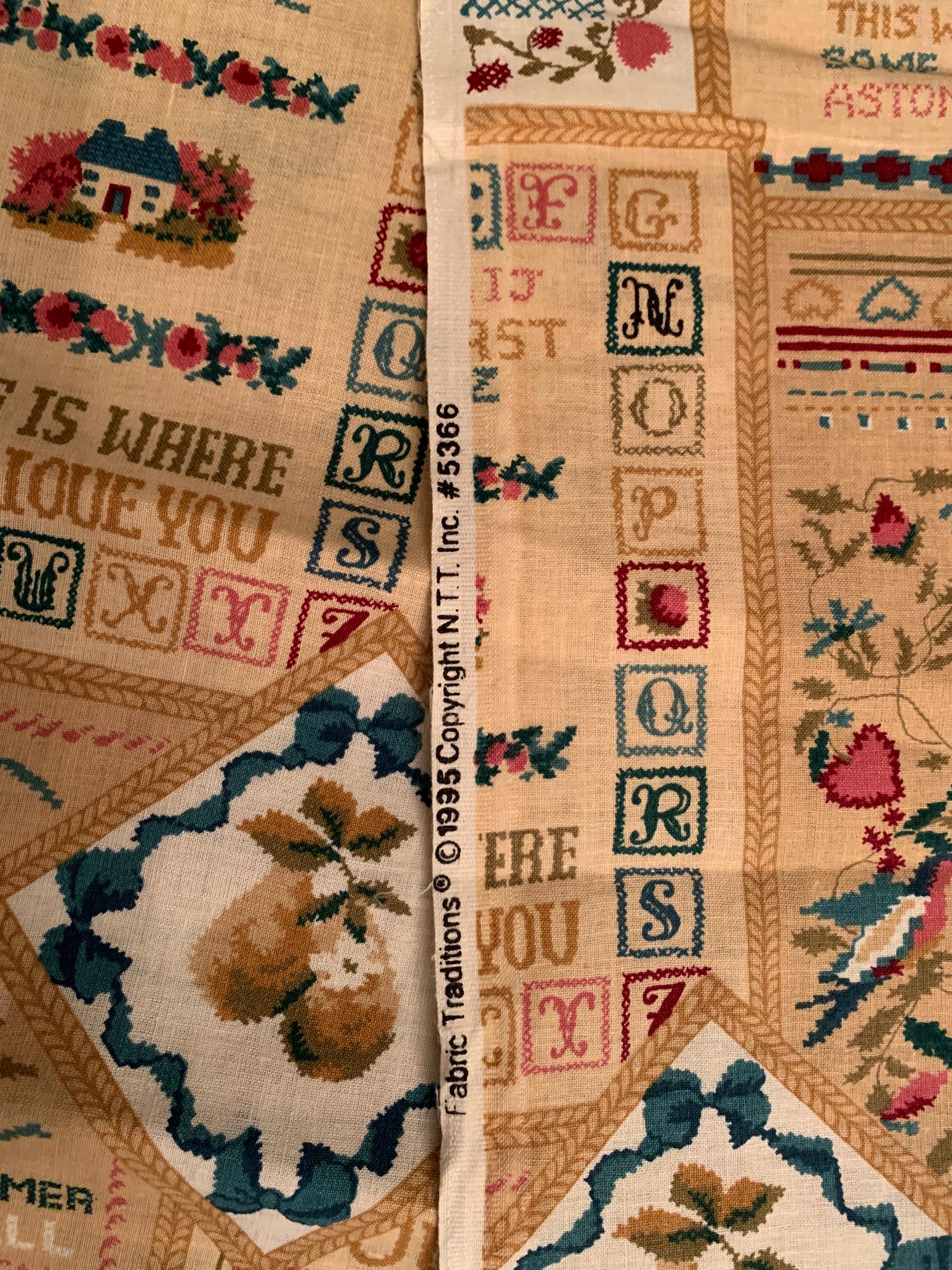 Sampler Cloth Sampler Fabric Traditions 1995 Vintage Fabric Love They Neighbor Fabric ...