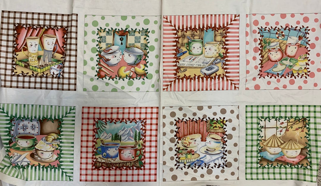 Tea for Two Fabric, Tea for Two Cotton, Yuko Hasegawa RJR Fabrics 208