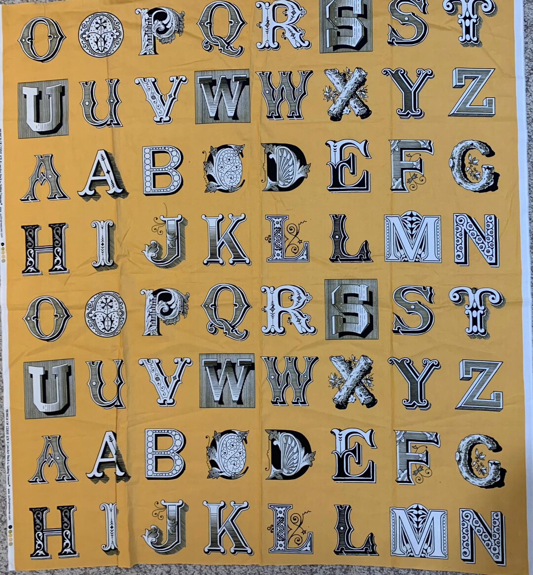 Janet Lettering Alphabet Letters Tidings of Joy, Janet Wecker Frisch Orange Cotton ...