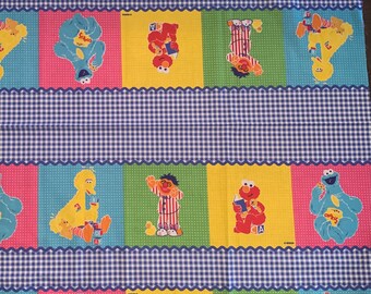 Sesame Street  fabric, big bird Elmo Cookie Monster Sesame Street fabric, vintage Elmo fabric 24x44 inches