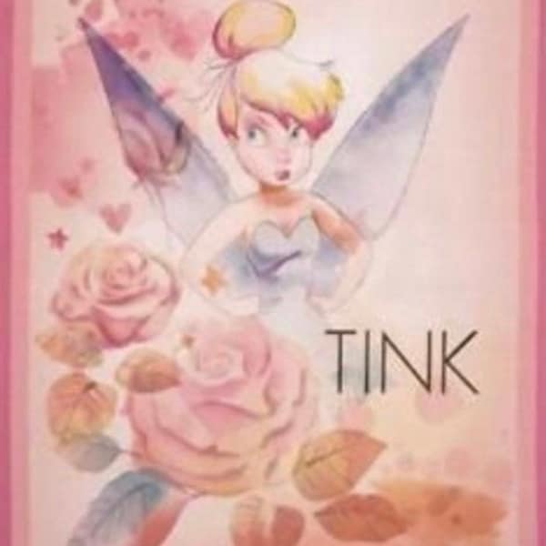 Panneau Disney sous licence Tinkerbell, panneau en coton Tinkerbell, tissu de puant Peter Pan Tinkerbell