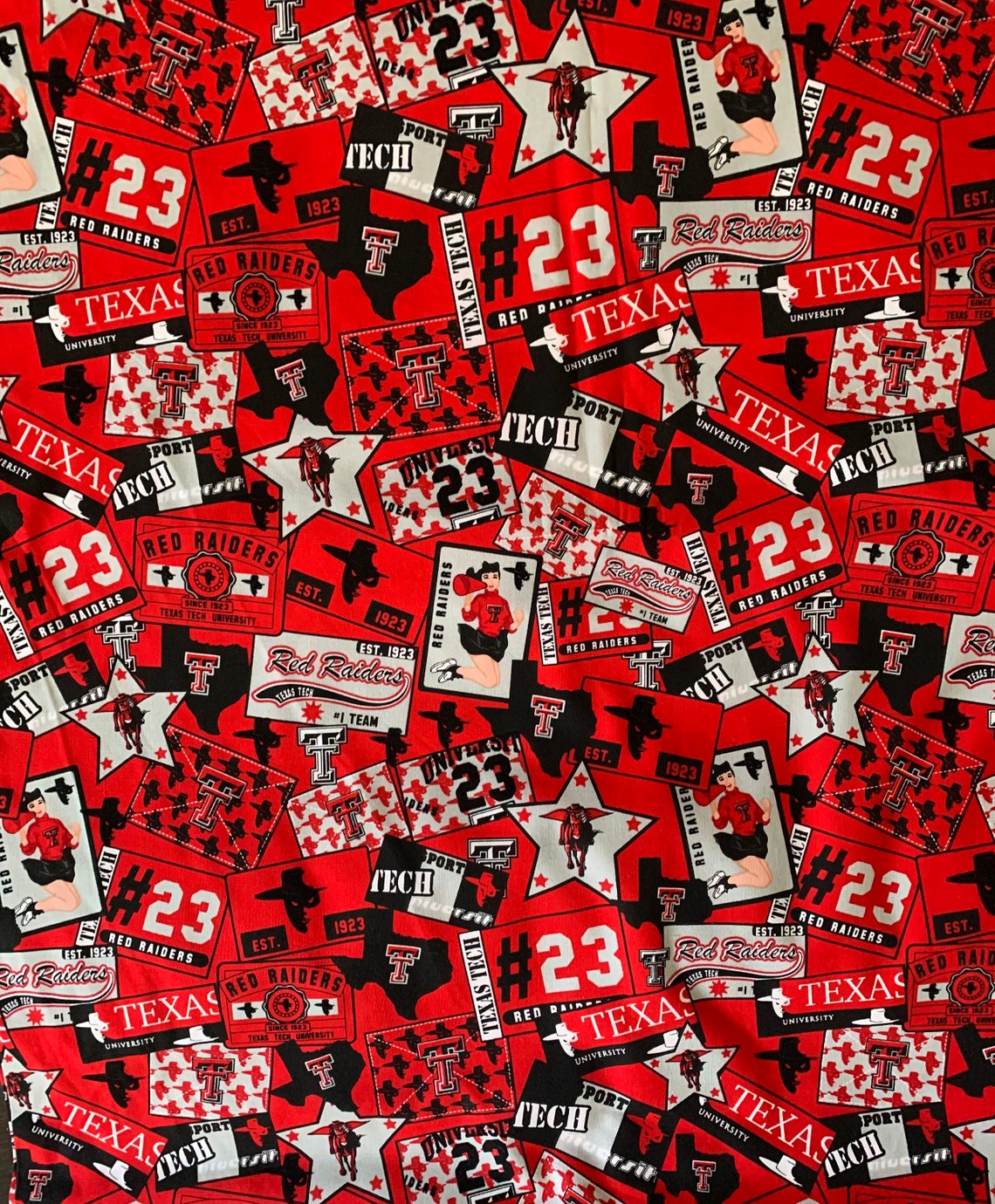 Texas Tech Fabric Texas University Red Raiders Cotton Fabric Etsy