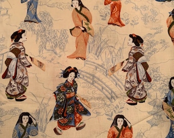 Japanese ladies Geisha fabric, Japan geisha cotton quilting fabric, Japan geisha  lady cotton fabric Robert  Kaufman  by the Yard