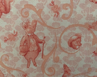 Beatrix Potter Quilting Treasures 2007 fabric,  Beatrix Potter Peter Rabbit Frederick Warne and co.  Cotton fabric by the YARD