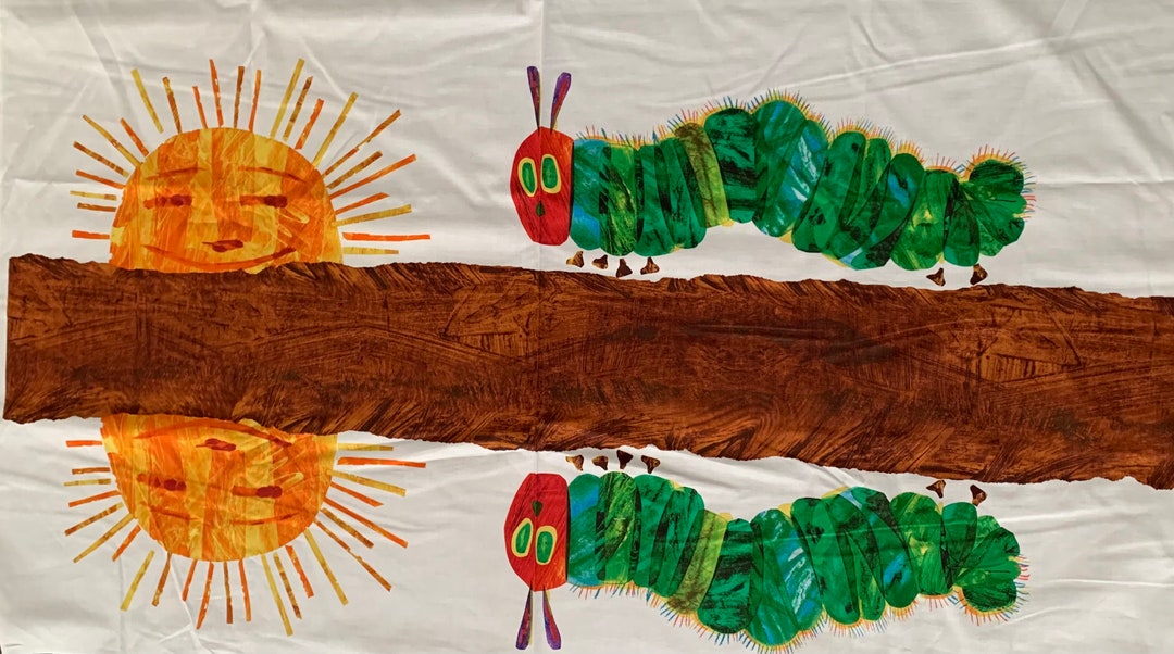 The Very Hungry Caterpillar Fabric Panel Eric Andover 2009 Etsy