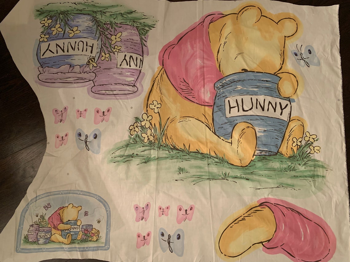 Winnie the Pooh Bear Vintage Cut Out Fabric Panel Honey Pot | Etsy Canada
